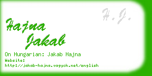 hajna jakab business card